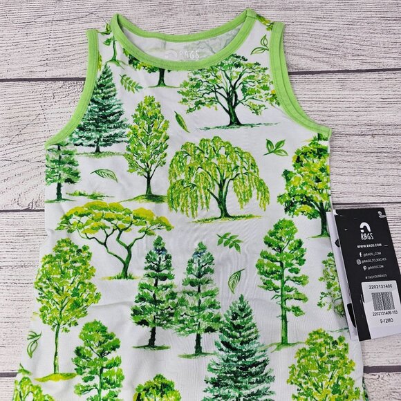 NWT Rags To Raches Baby Boy Forest Trees Peek-A-Booty‎ Romper Size 9-12 months - Picture 1 of 5